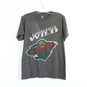 Minnesota Wild NHL hockey team t-shirt unisex sports graphic tee mens grey retro